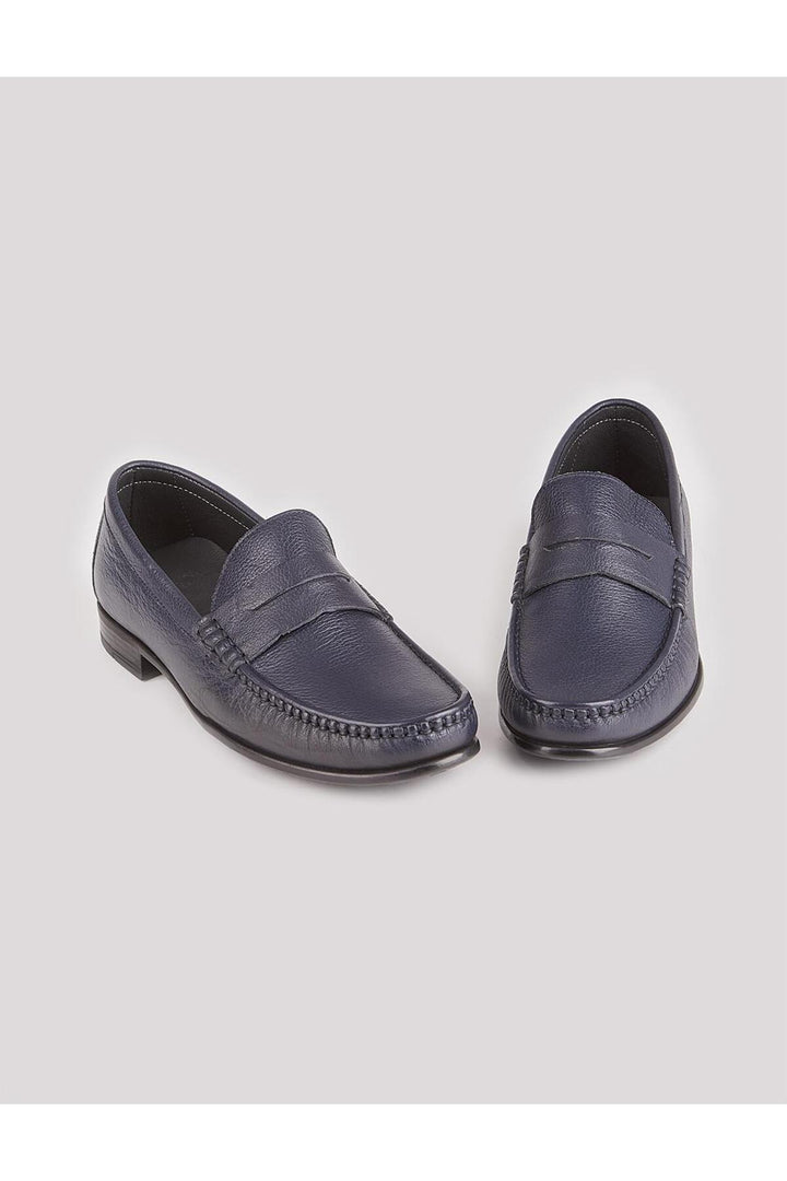 Cabani Shoes Chaussures Loafer pour homme en cuir véritable avec semelle en caoutchouc Bleu marine - Bleu marine