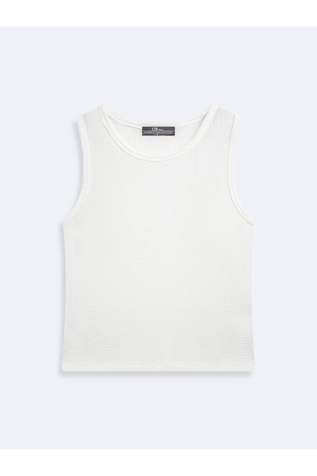 LTB Singlet blanc basique sans manches à col zéro