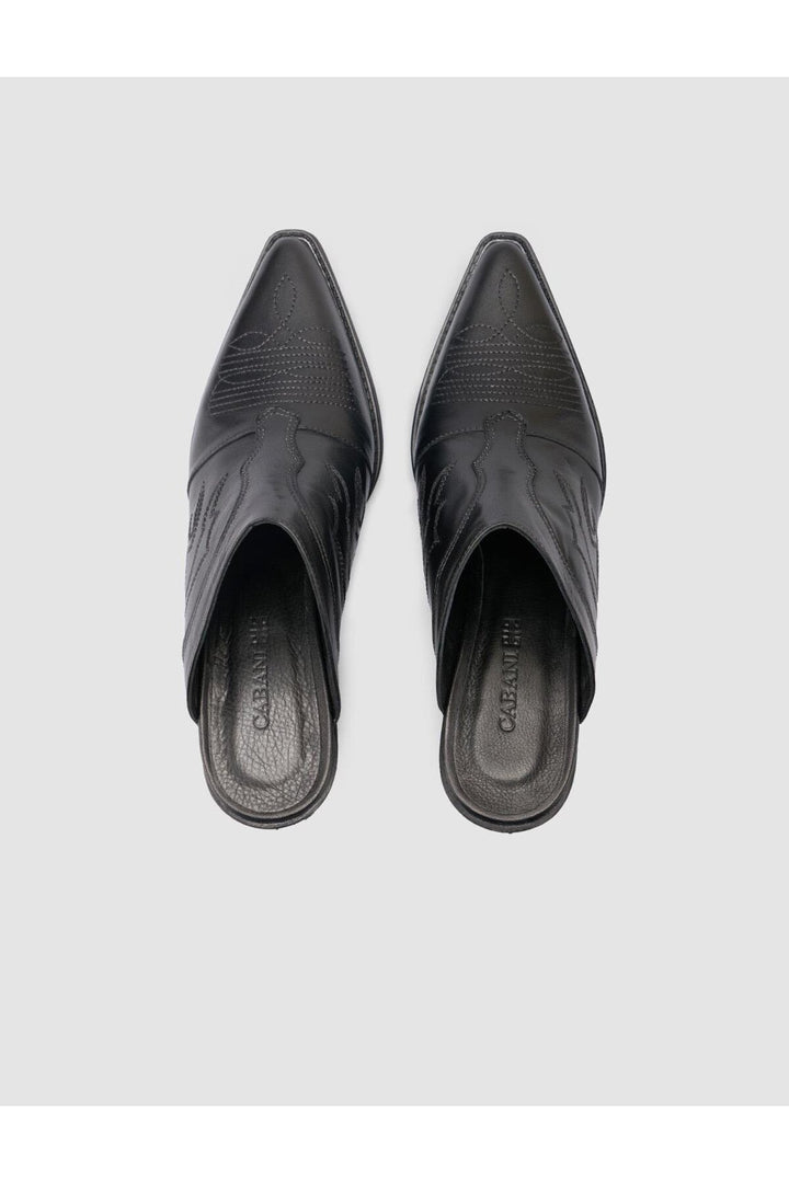 Cabani Shoes %100 Cuir véritable Sandales cowboy noires pour femmes - Multicolore