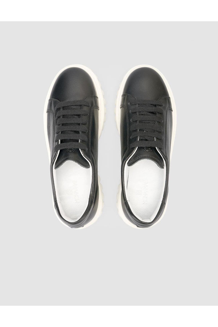 Cabani Shoes MonaMae 100% Cuir Véritable Baskets Femme Noires - Multicolore