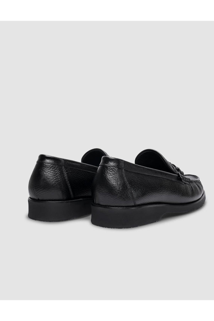 Cabani Shoes Chaussures classiques pour hommes en cuir véritable noir avec boucle à 100% - Noir