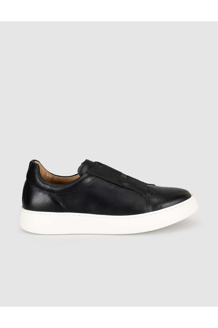 Cabani Shoes Baskets femme en cuir véritable noir - Multicolore