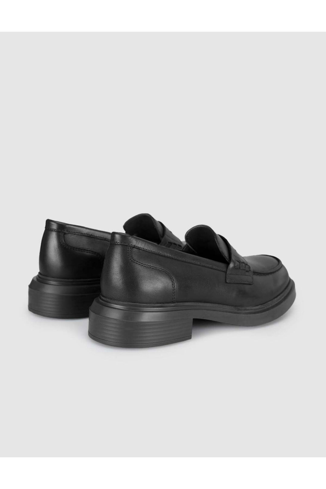 Cabani Shoes Chaussures Loafer pour Femme en Cuir Véritable à Semelle Épaisse Noire - Noir