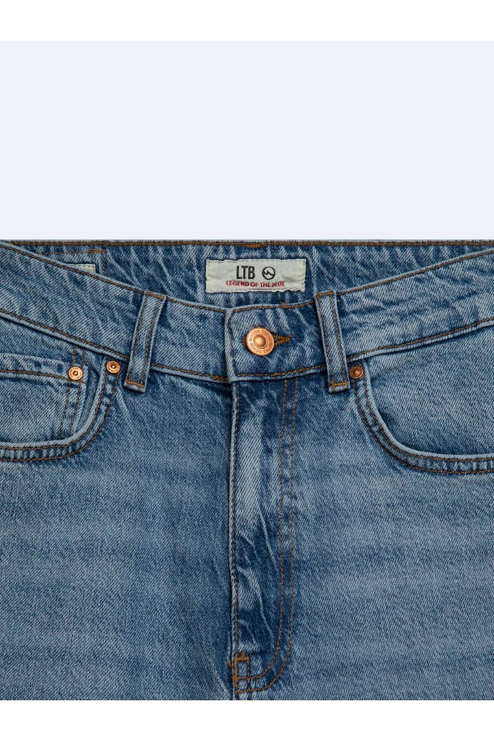 LTB Pantalon Jean Mid Indigo Taille Haute Évasé Elvira - mid Indigo