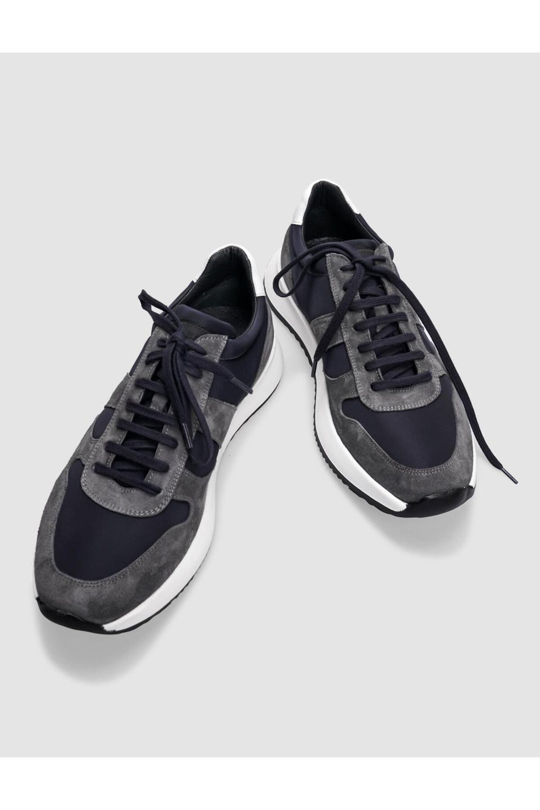 Cabani Shoes Chaussures de sport pour hommes en cuir véritable gris anthracite à lacets - Anthracite
