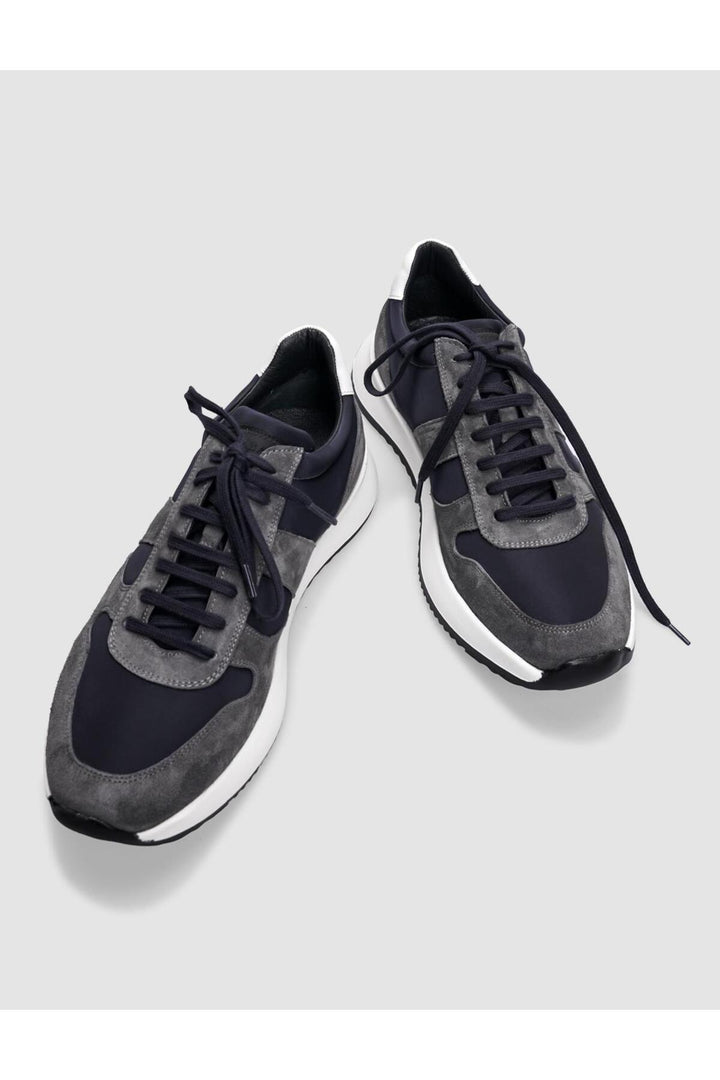 Cabani Shoes Chaussures de sport pour hommes en cuir véritable gris anthracite à lacets - Anthracite
