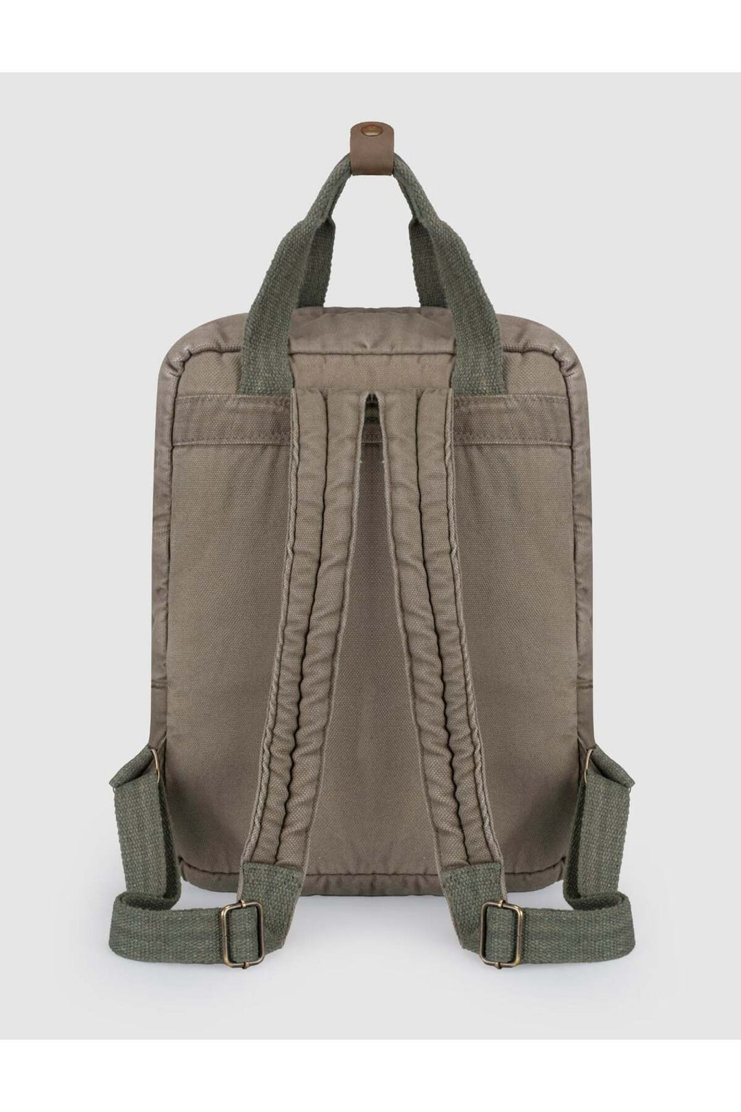 Cabani Shoes Sac à dos unisexe en lin imprimé vintage vison - Kaki