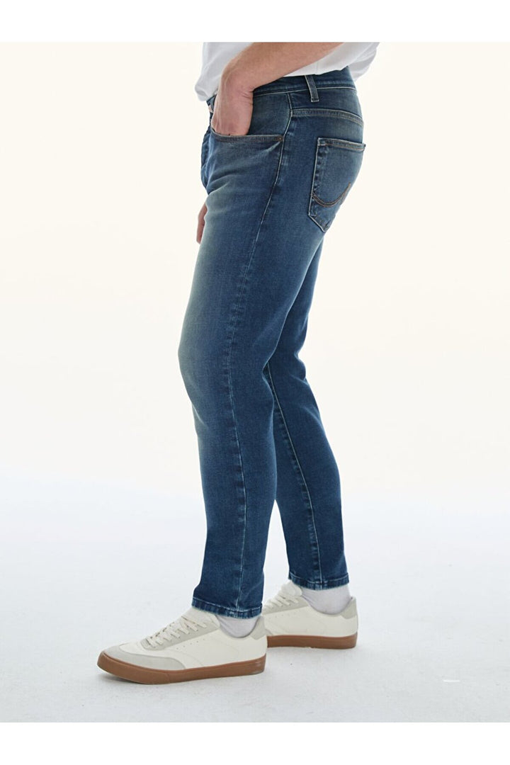 LTB Pantalon en jean à taille moyenne Lawrie Y Narrow Leg - Foncé Bleu_55447