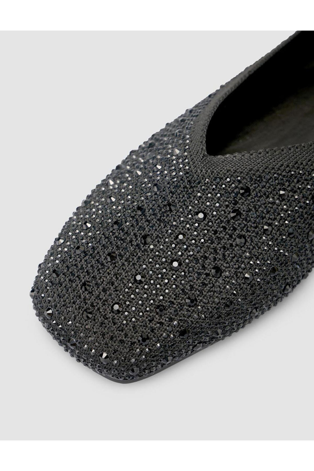 Cabani Shoes Ballerines noires en tissu avec pierres Serario pour femmes - Noir