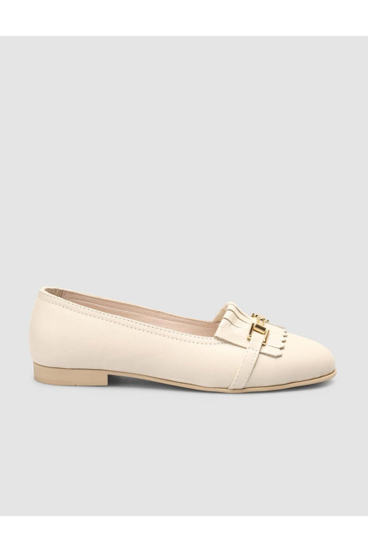 Cabani Shoes %100 Cuir Véritable Ballerines Femme Beige - Beige