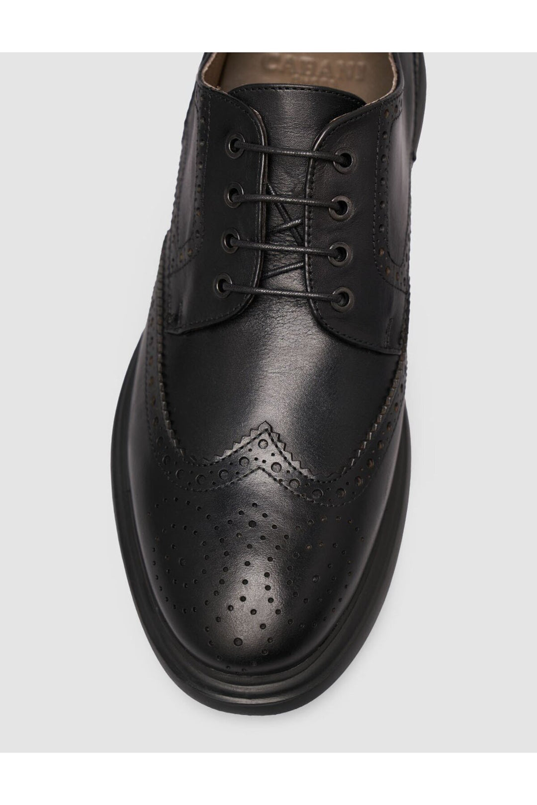 Cabani Shoes Chaussures de ville pour hommes en cuir véritable texturé noires à lacets Eva - Multicolore