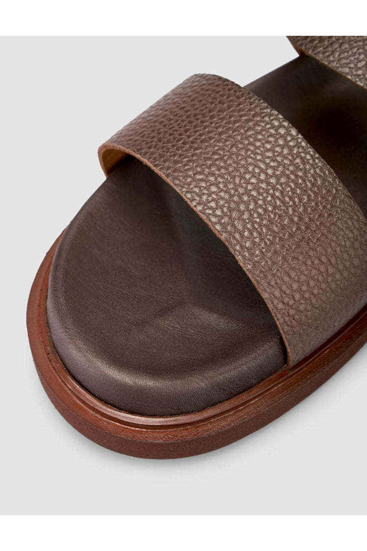 Cabani Shoes %100 Cuir véritable Sandales pour hommes Marron - Multicolore