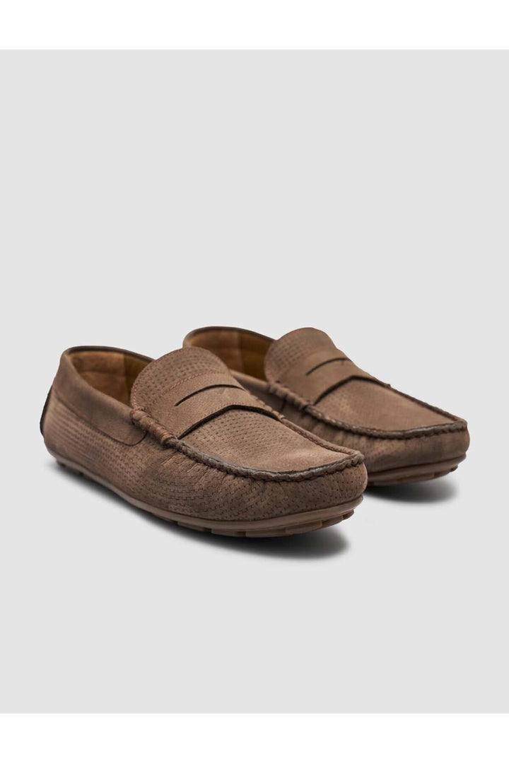 Cabani Shoes Chaussures Loafers pour Hommes en Cuir Véritable Marron d'Été - Marron