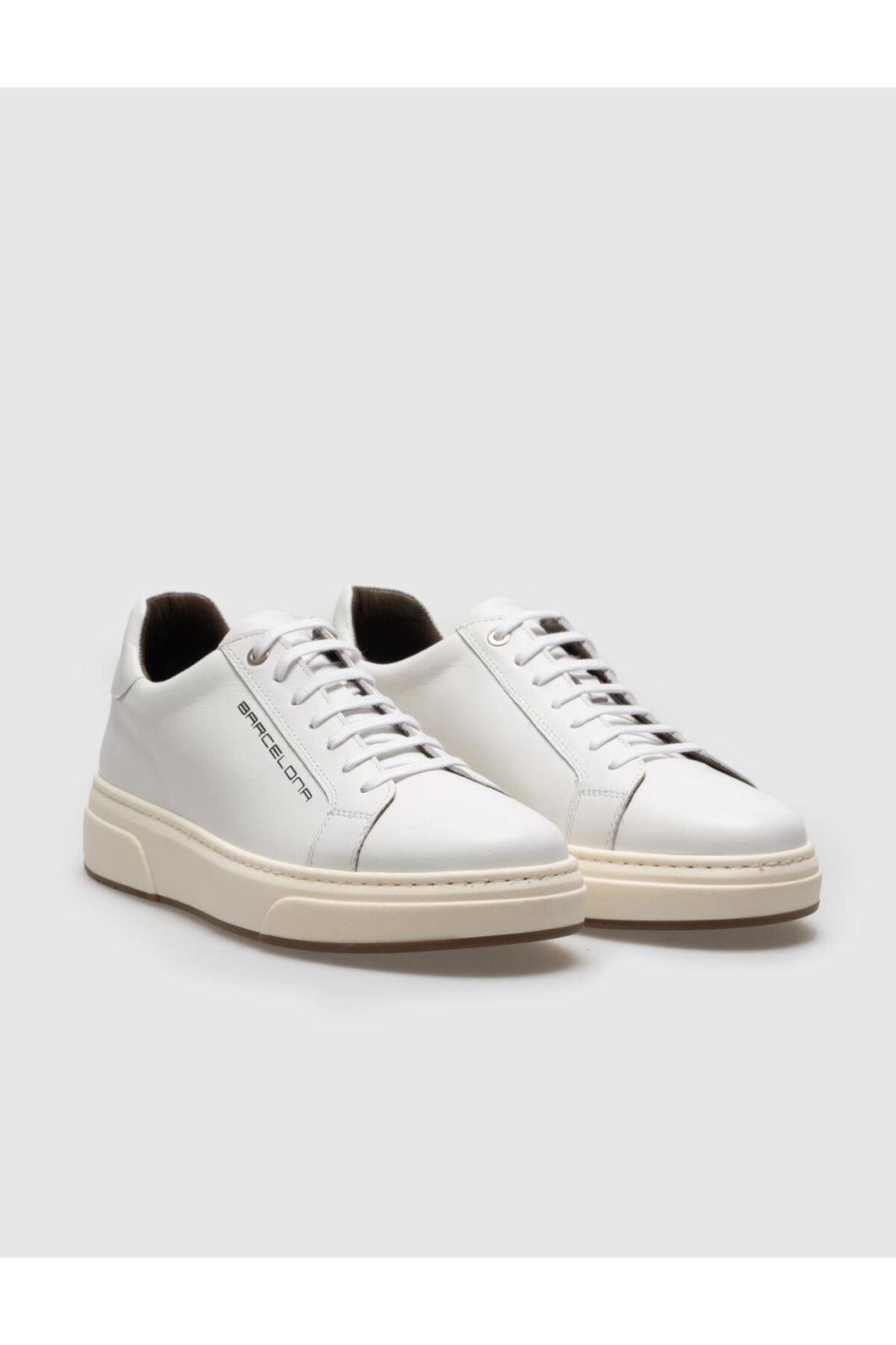 Cabani Shoes Chaussures de sport pour hommes en cuir véritable blanches à lacets - Blanc