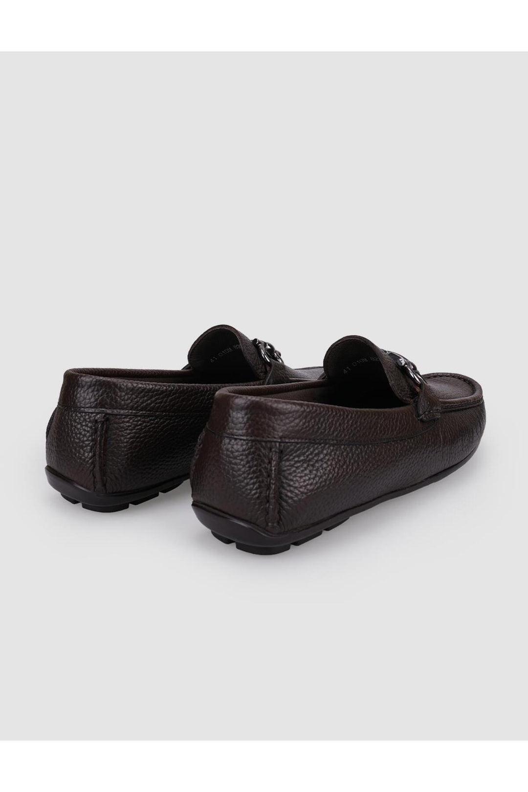 Cabani Shoes %100 Cuir véritable Mocassins pour hommes à boucle marron - Marron