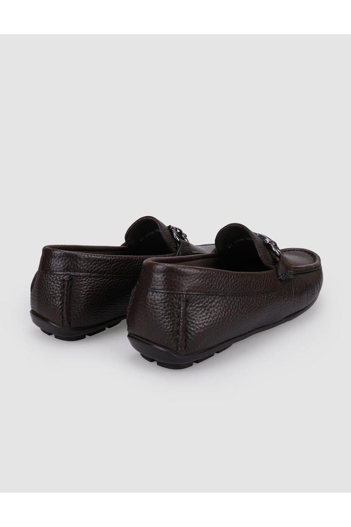 Cabani Shoes %100 Cuir véritable Mocassins pour hommes à boucle marron - Marron