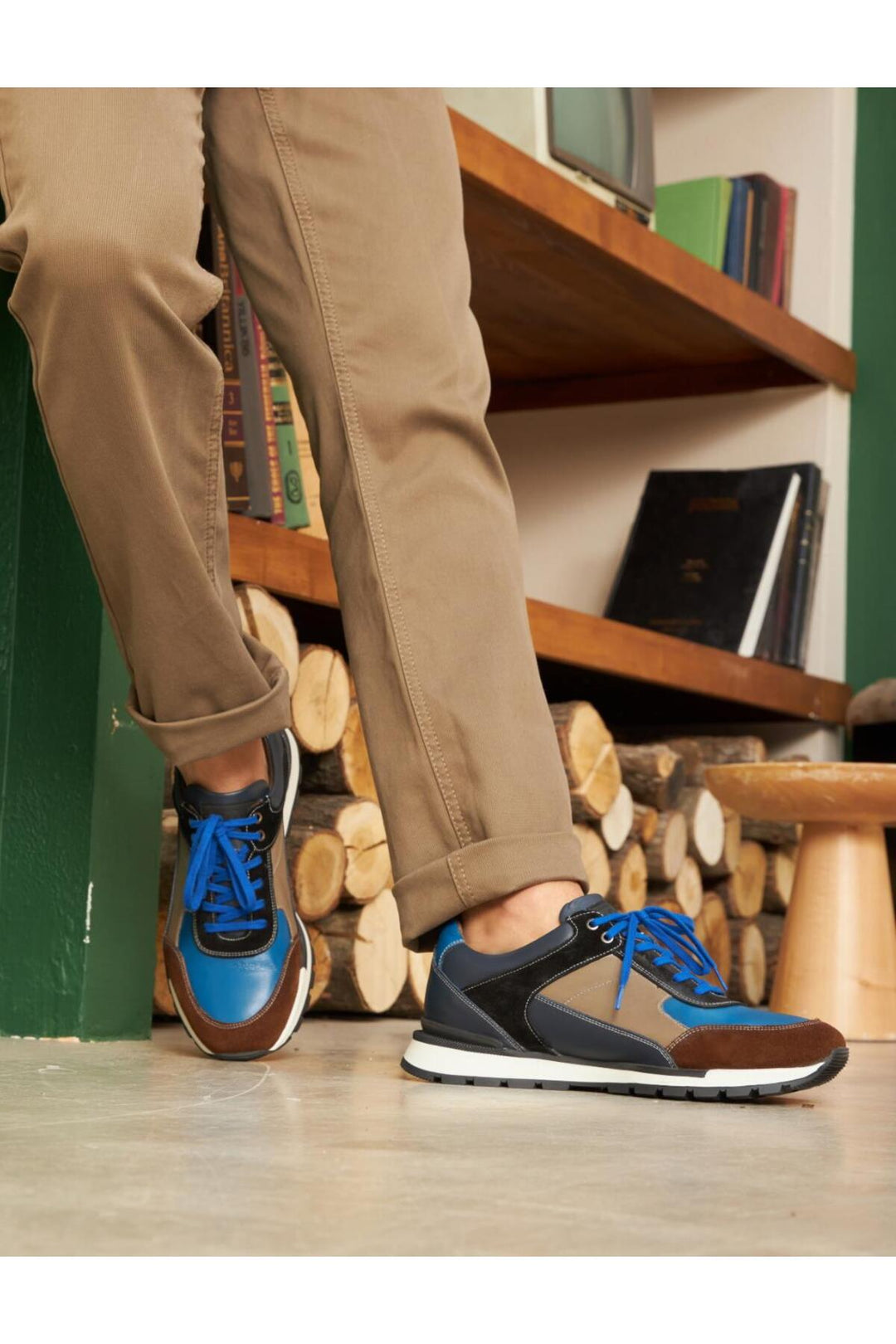 Cabani Shoes Light Termo Semelle en Cuir Véritable Bleu marine Chaussures de Sport pour Hommes à Lacets - Bleu marine