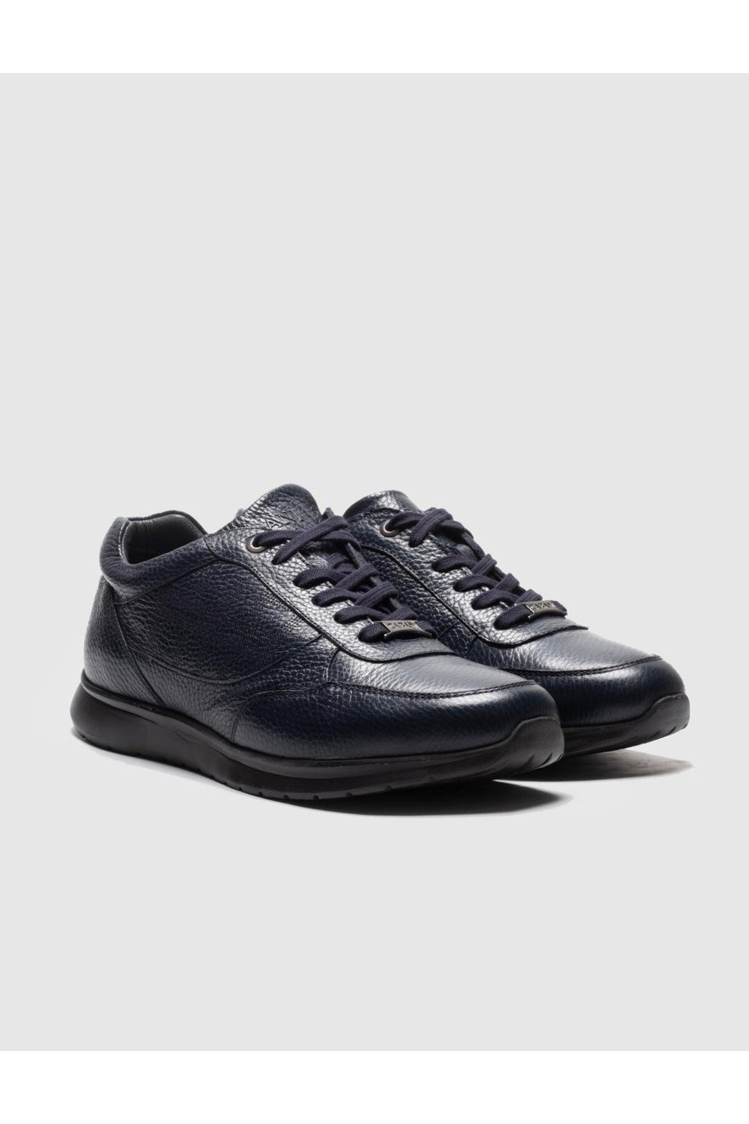 Cabani Shoes Chaussures de sport pour hommes en cuir véritable bleu marine à lacets - Bleu marine