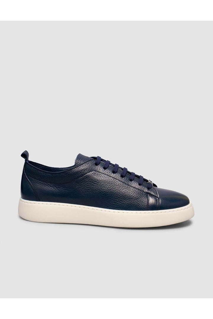 Cabani Shoes Sneaker minimal pour homme en cuir bleu marine - Bleu marine