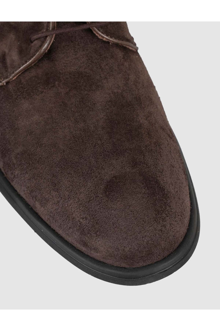 Cabani Shoes Chaussures classiques pour hommes en cuir suédé véritable marron - Multicolore