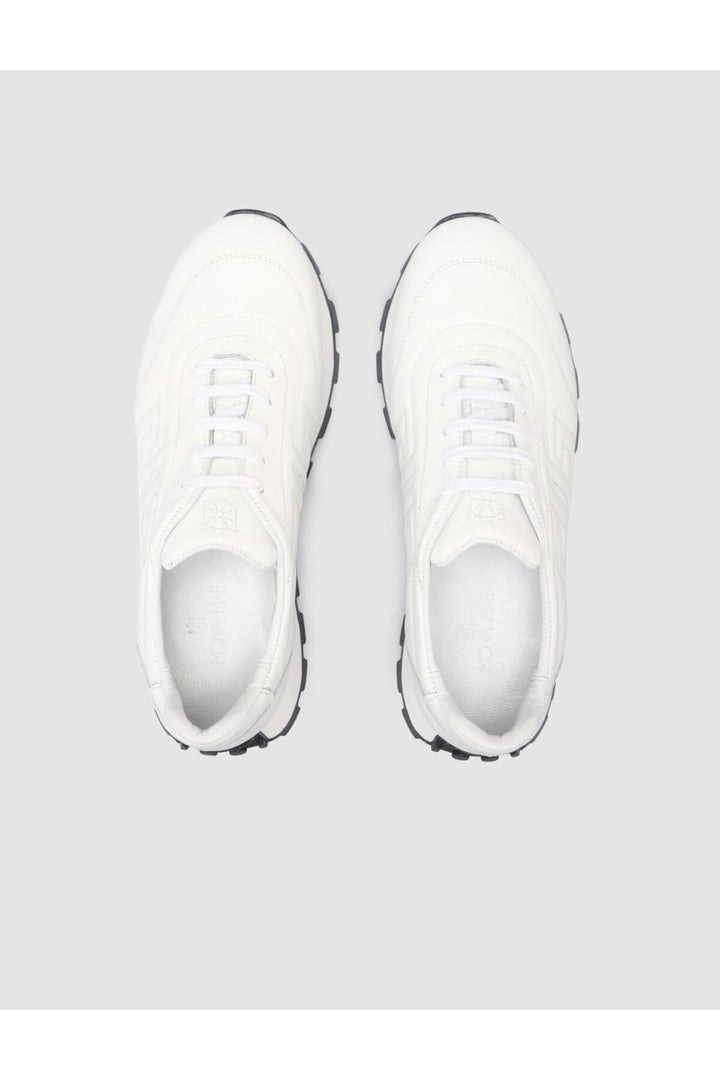 Cabani Shoes 100% Genuine Leather White Women's Sneakers - White