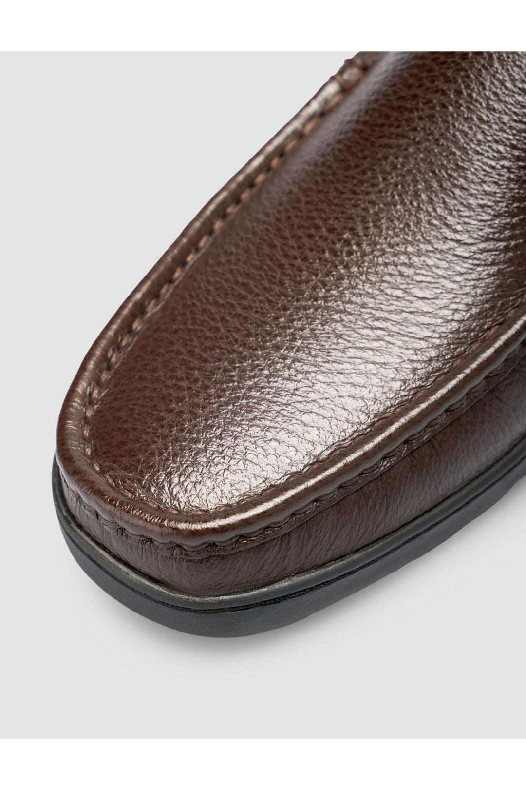 Cabani Shoes Chaussures Loafer en cuir véritable 100% marron foncé avec détails de couture - Marron foncé