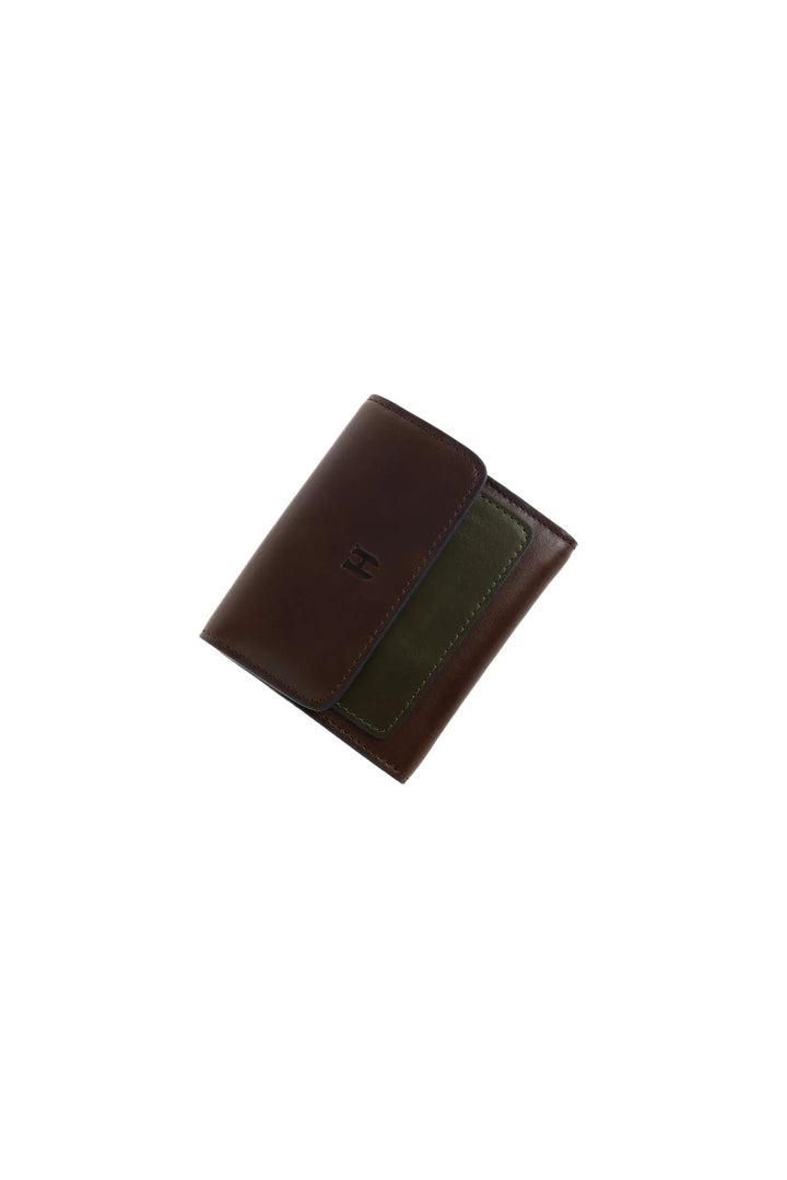 Helmbrook Grande fermeture à glissière de portefeuille en cuir véritable pour femmes avec couvercle protégé par RFID Eleanor Coffee Khaki