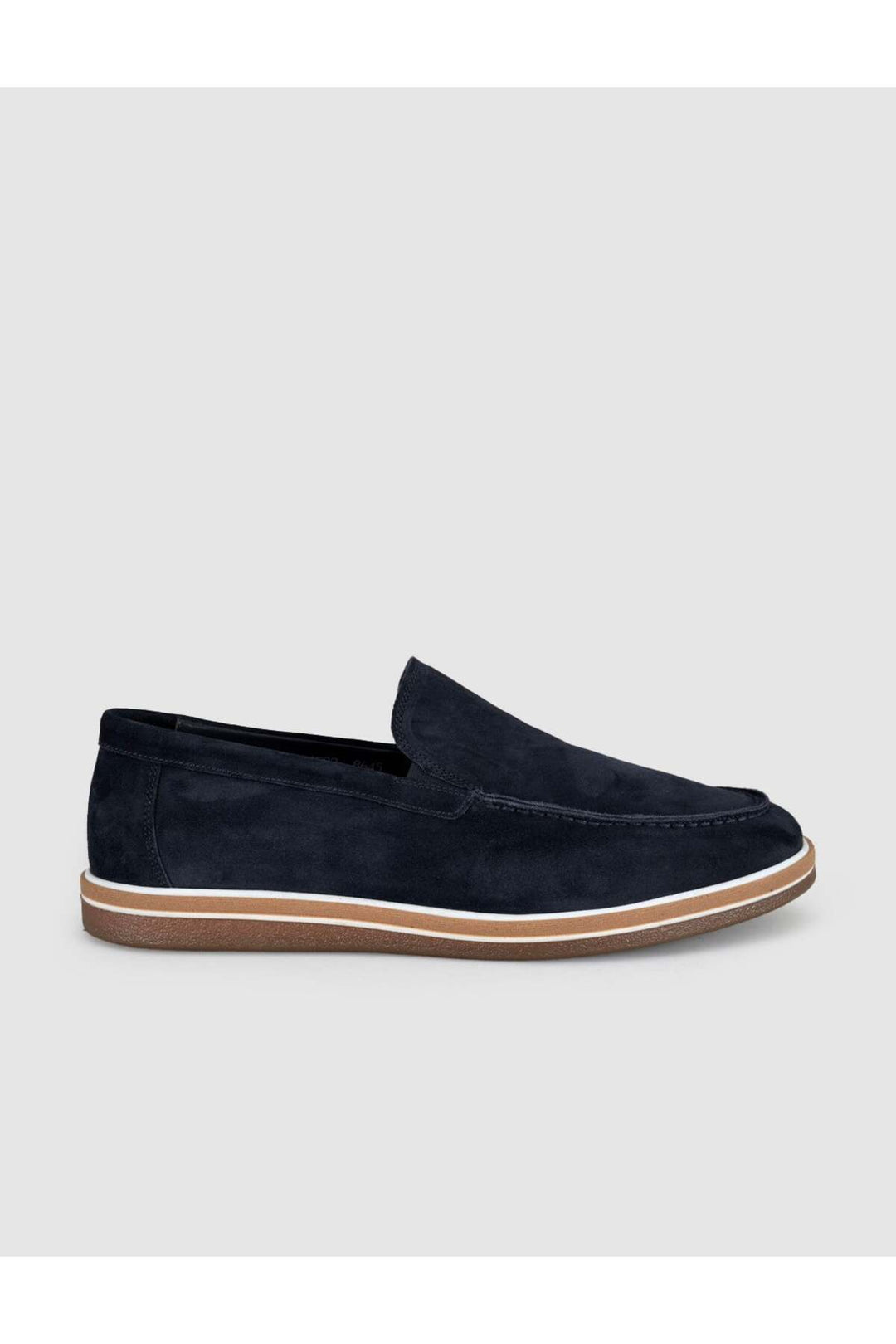 Cabani Shoes Bleu marine Suède Cuir véritable Chaussures Loafer Homme - Multicolore