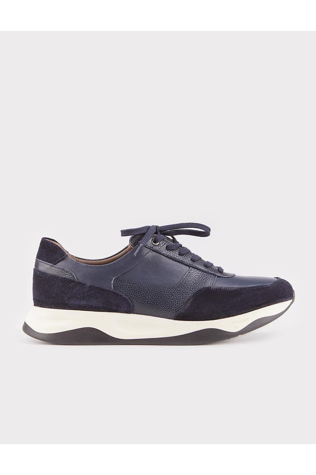 Cabani Shoes Chaussures de sport en cuir véritable pour homme bleu marine à lacets - Bleu marine