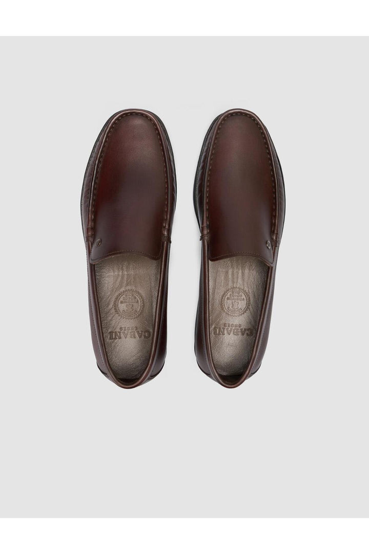 Cabani Shoes %100 Cuir véritable Mocassins marron avec détails de couture - Marron