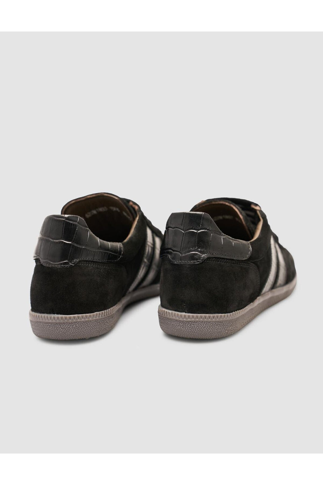 Cabani Shoes Baskets pour femmes en cuir suédé véritable noir 100% - Noir