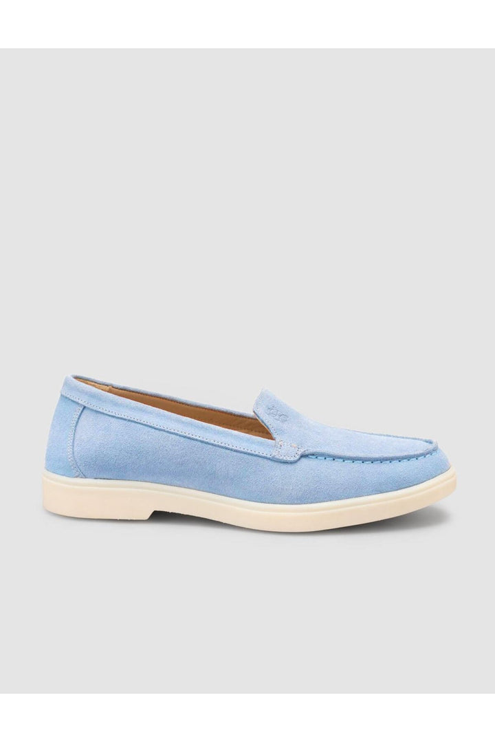 Cabani Shoes MonaMae 100% Cuir Véritable Suédé Bleu Femme Loafer - Bleu