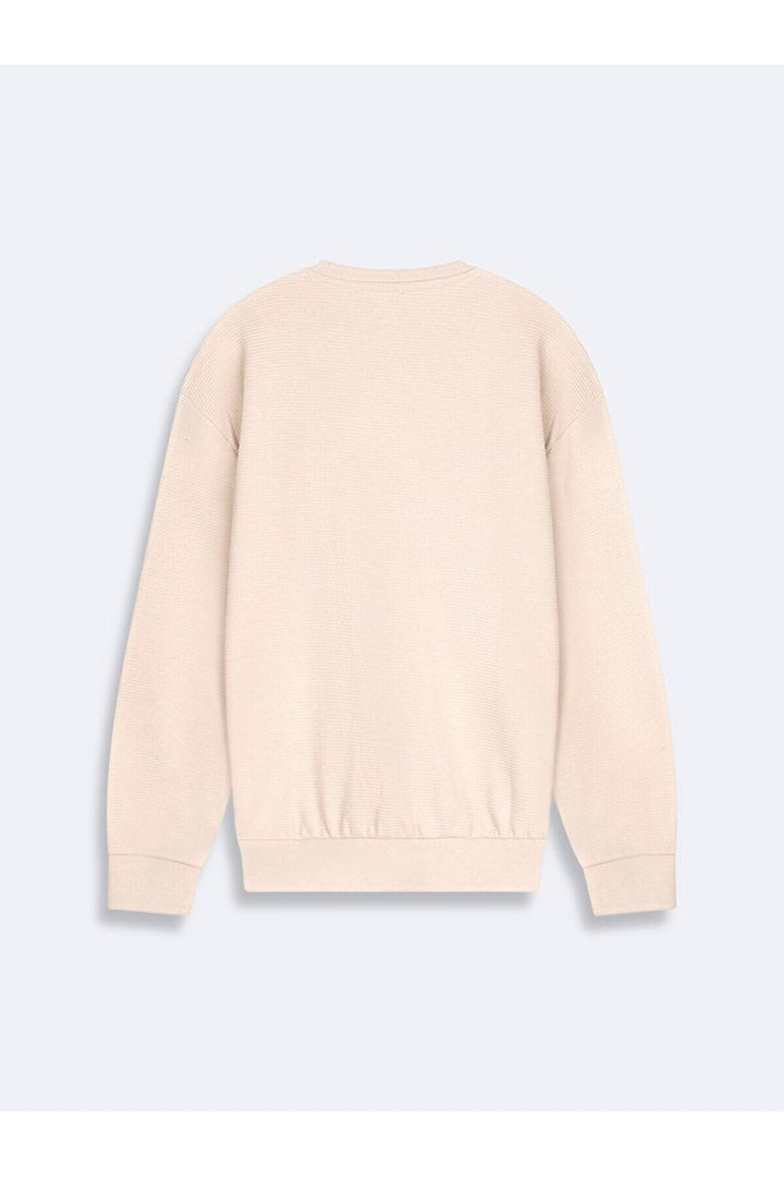 LTB Sweat beige à manches longues et col en O