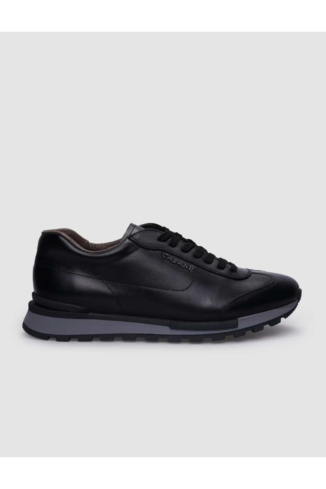 Cabani Shoes Lodi %100 Cuir Véritable Baskets Noires à Lacets pour Hommes - Noir