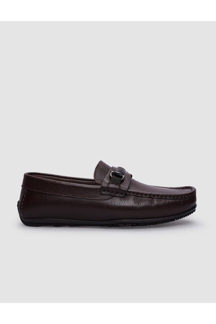 Cabani Shoes %100 Cuir véritable Mocassins pour hommes à boucle marron - Marron