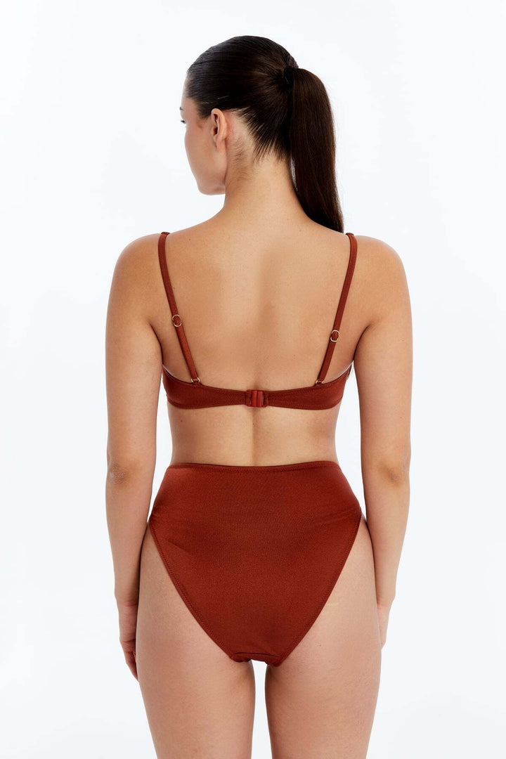 Lovely Things CRYSTAL Balconette Bikini Üst - acı Marron