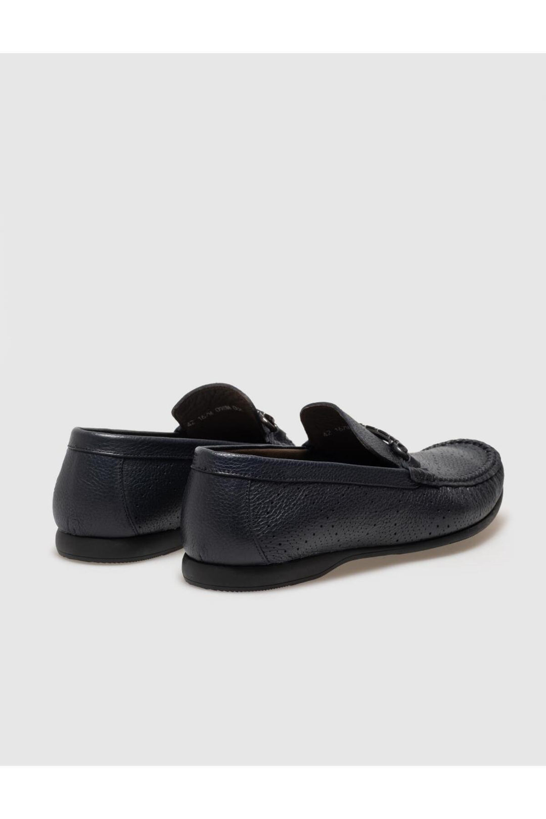 Cabani Shoes Mocassin pour homme en cuir véritable bleu marine avec boucle. - Bleu marine