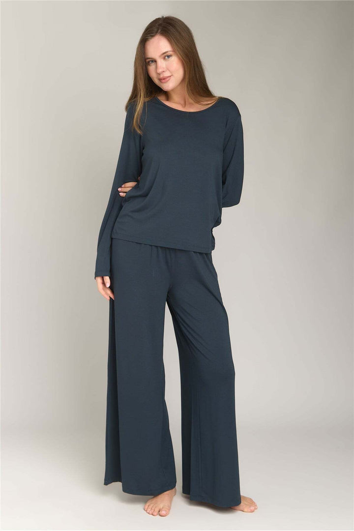 Lovely Things Pantalon en maille ELLA - Bas de pyjama - Anthracite