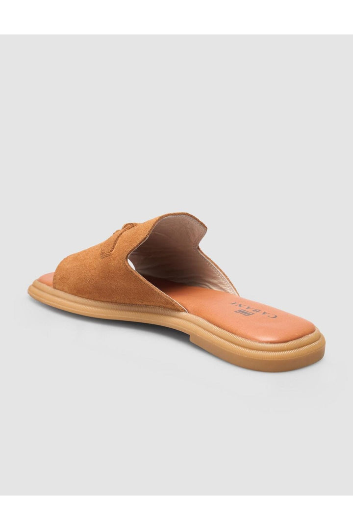 Cabani Shoes %100 Cuir véritable Sandales en suède pour femmes couleur tabac - Tabac