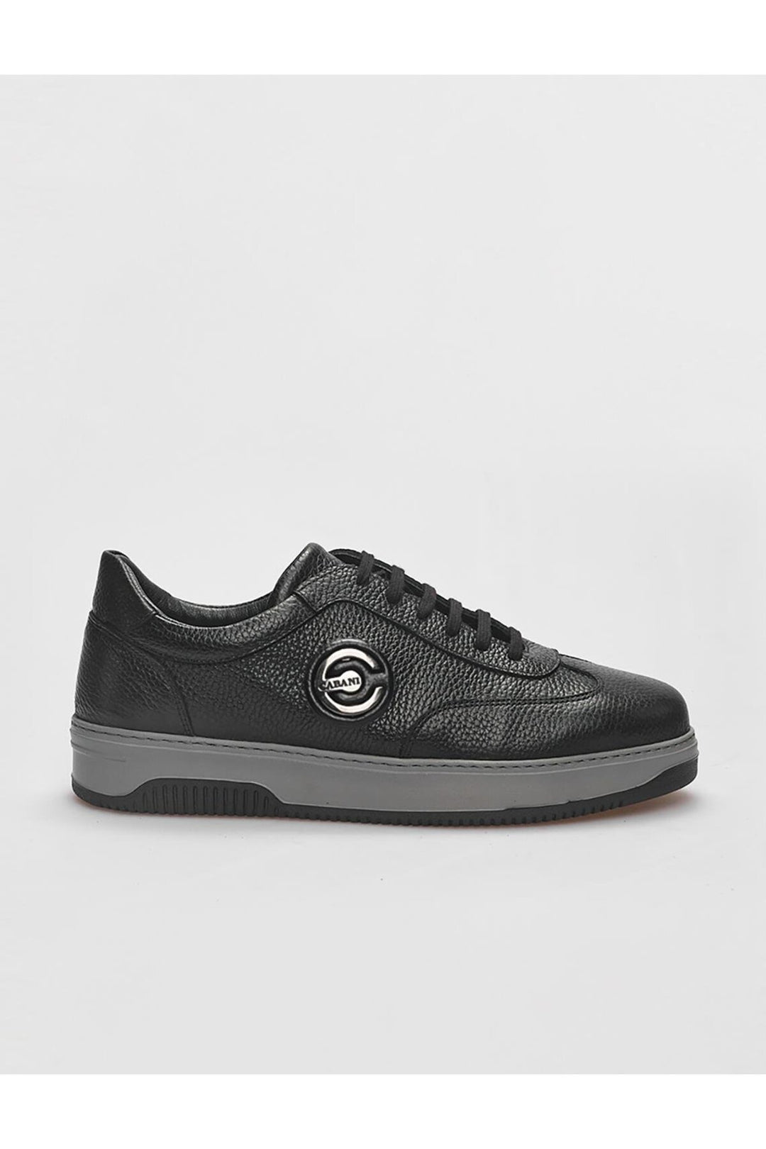 Cabani Shoes Chaussures de sport pour hommes en cuir véritable avec lacets et fourrure noire. - Noir