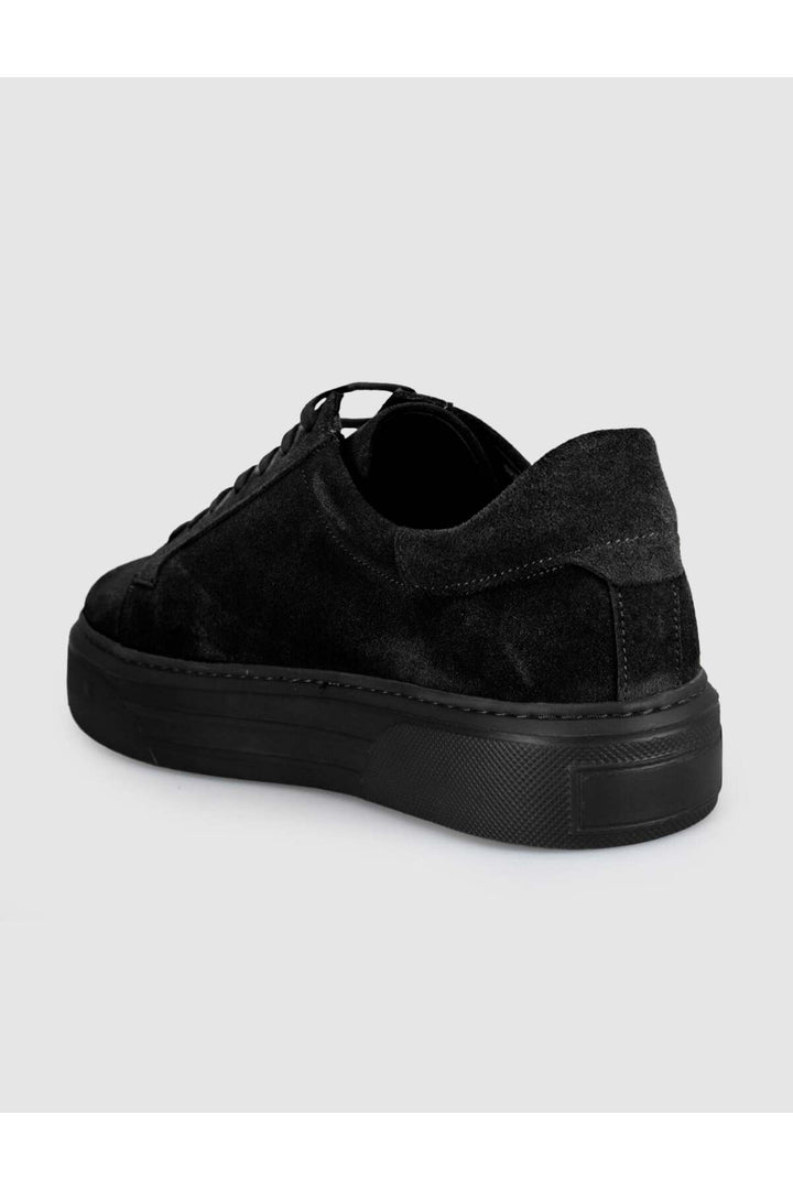 Cabani Shoes Baskets pour hommes en cuir suédé véritable noir - Multicolore