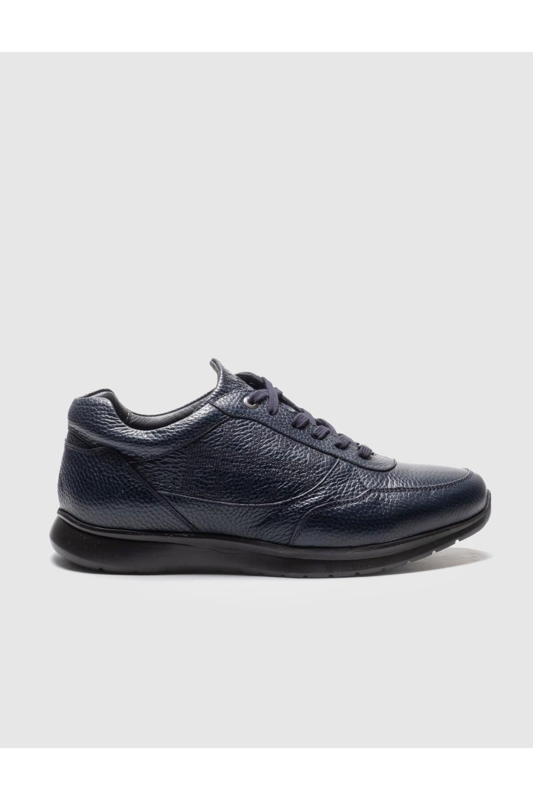 Cabani Shoes Chaussures de sport pour hommes en cuir véritable bleu marine à lacets - Bleu marine