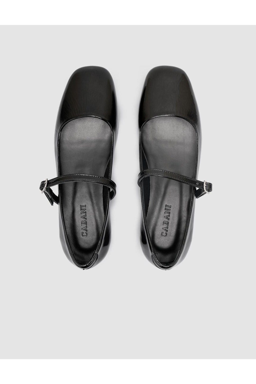 Cabani Shoes Ballerines femme en cuir véritable noir verni 100% - Noir