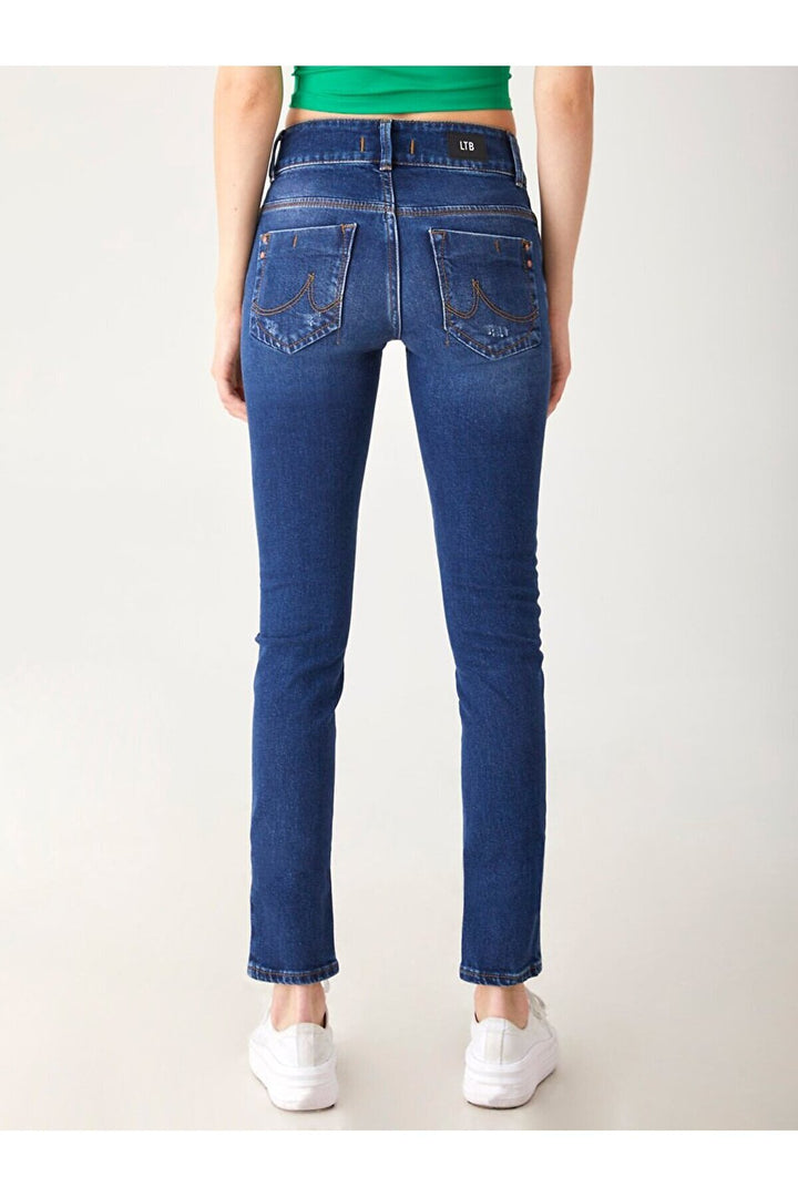 LTB Molly M Mid Rise Skinny Pantalon - Bleu_53925