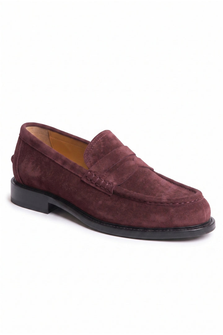 Wavelys Carmen Bordeaux Chaussures élégantes et confortables en cuir suédé véritable pour l'école et le travail au quotidien - Bordeaux
