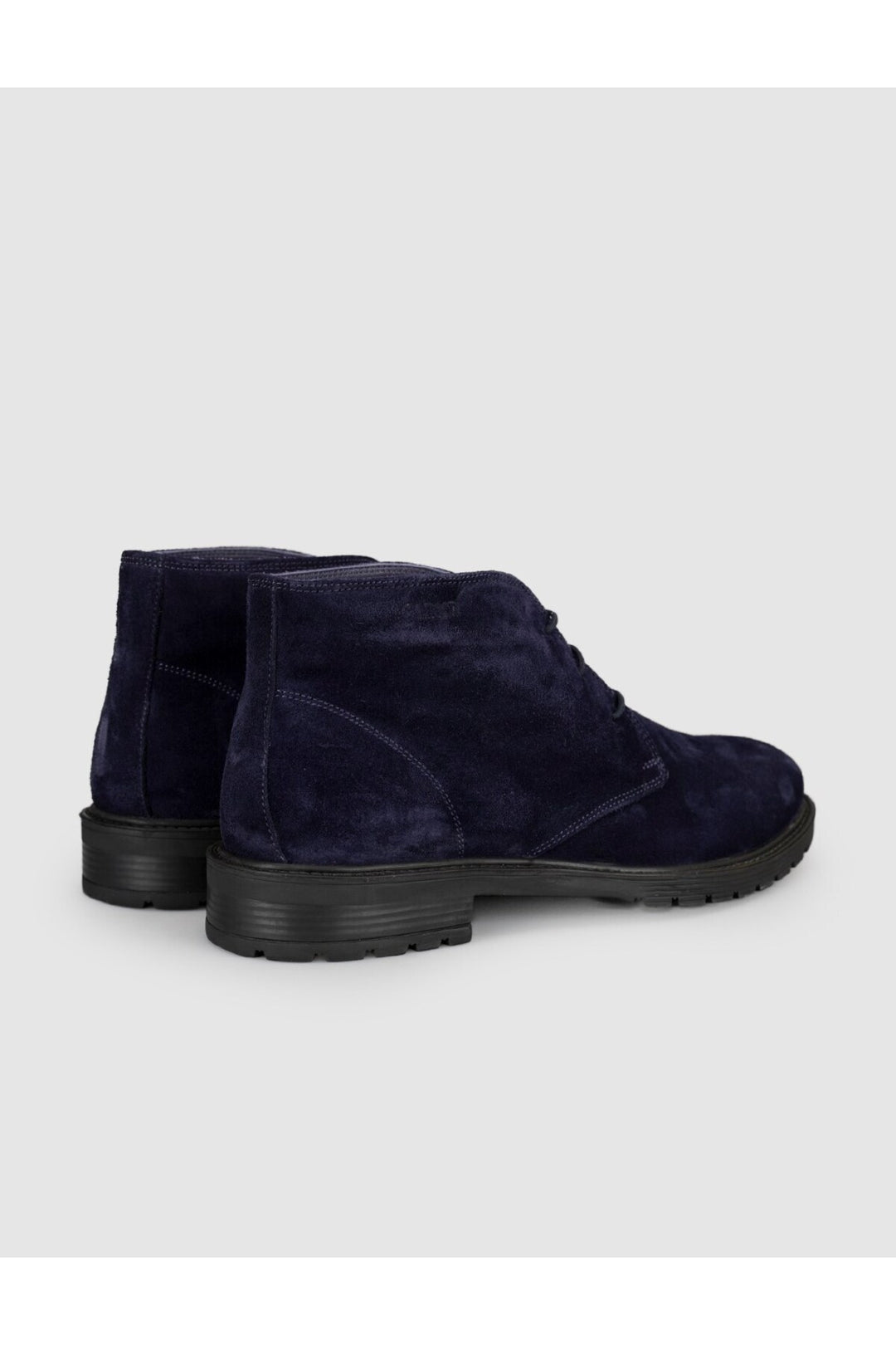 Cabani Shoes Bottines pour hommes en cuir véritable en suède bleu marine à lacets - Bleu marine