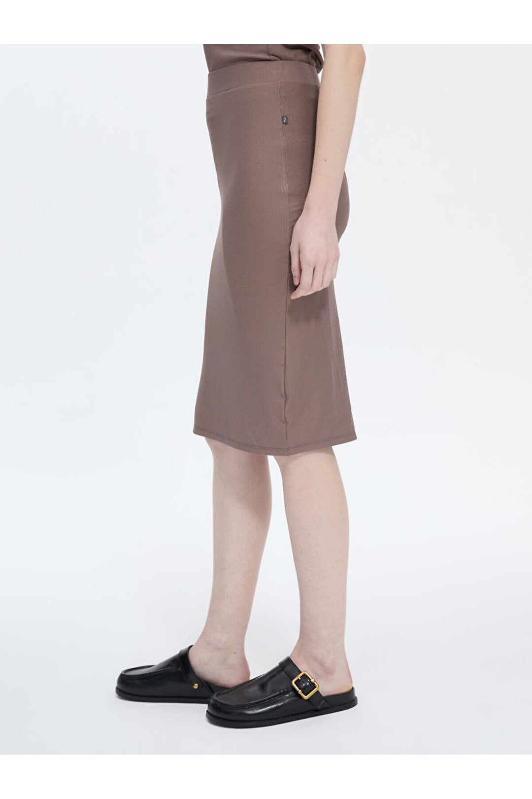 LTB Jupe violette fendue côtelée