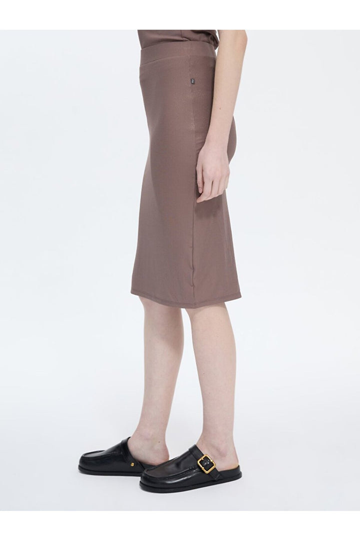 LTB Jupe violette fendue côtelée