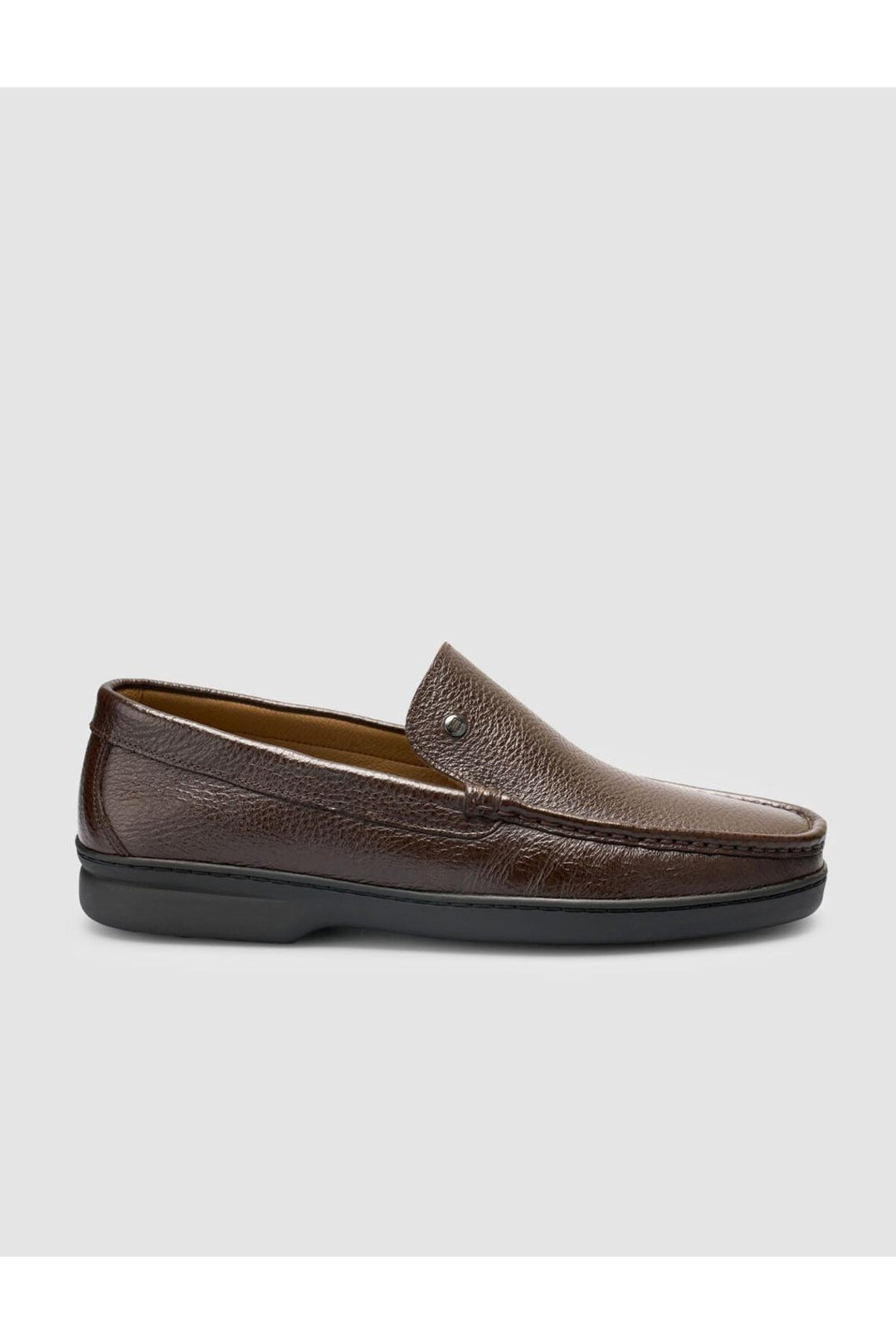 Cabani Shoes Chaussures Loafer en cuir véritable 100% marron foncé avec détails de couture - Marron foncé