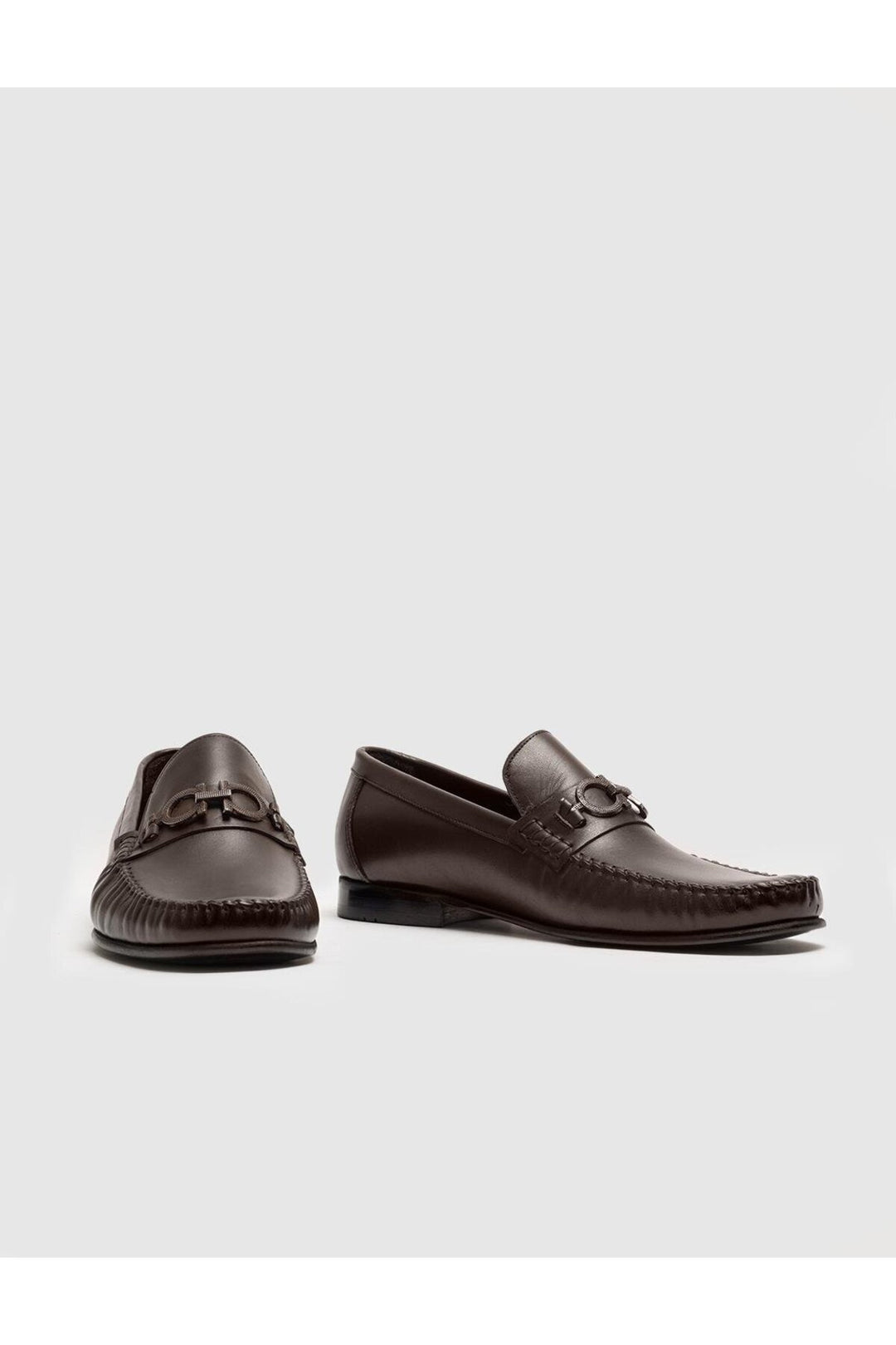 Cabani Shoes Chaussures classiques pour hommes en cuir véritable marron avec boucle - Marron